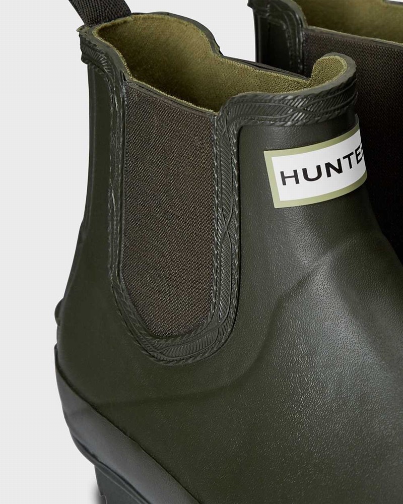 Hunter Norris Field Men Chelsea Boots Olive | 494198547