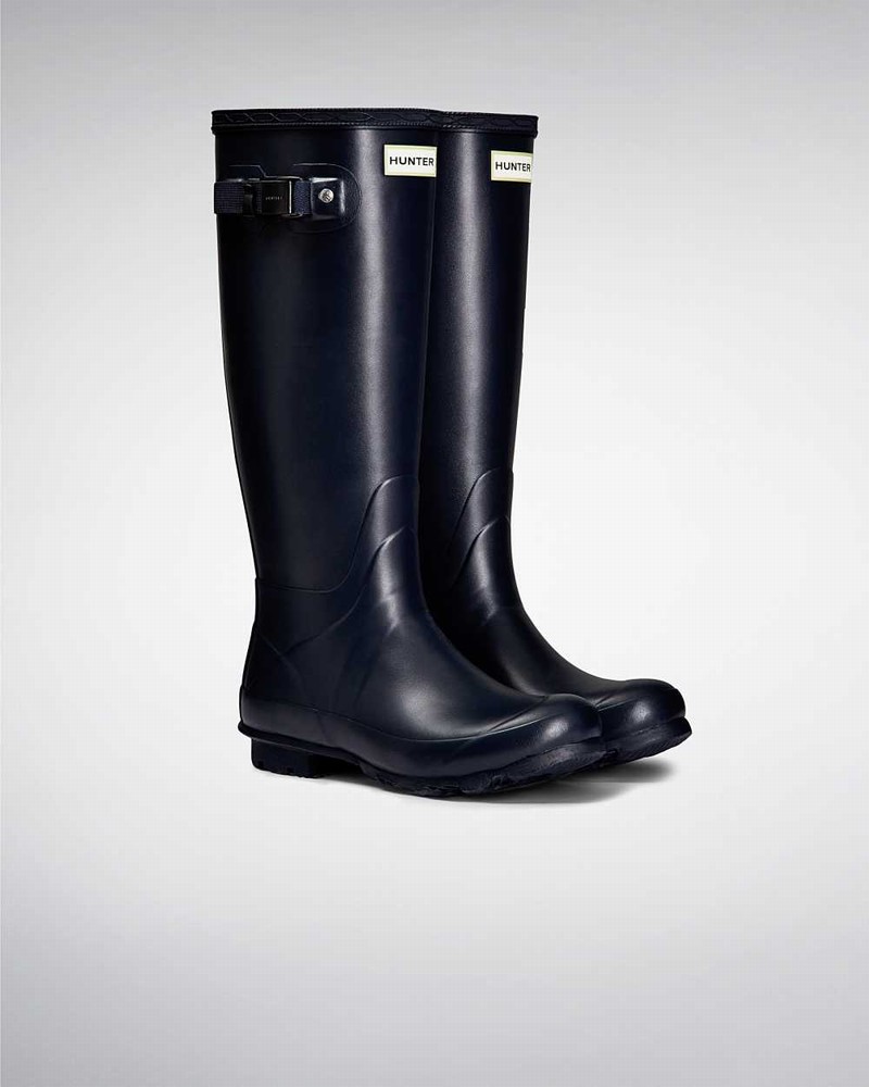 Hunter Norris Field Neoprene Lined Women Rain Boots Navy | 224978977
