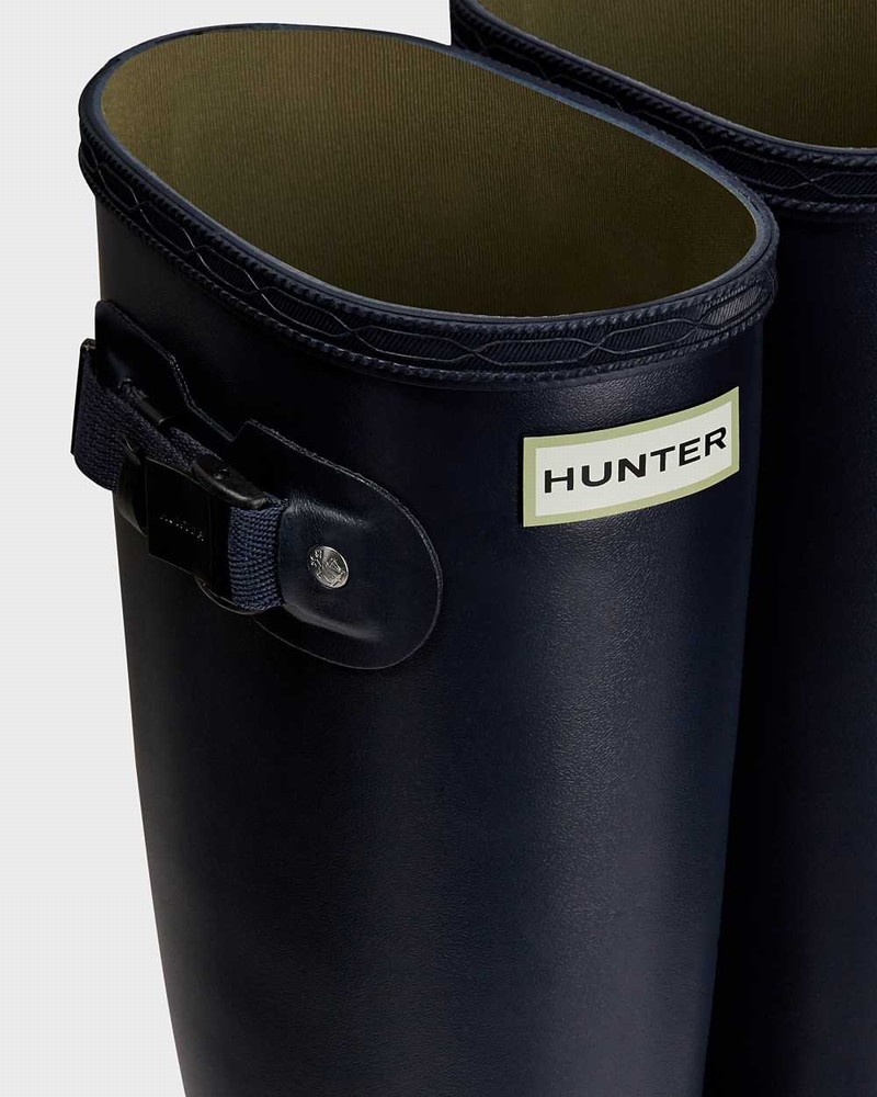 Hunter Norris Field Neoprene Lined Women Rain Boots Navy | 224978977