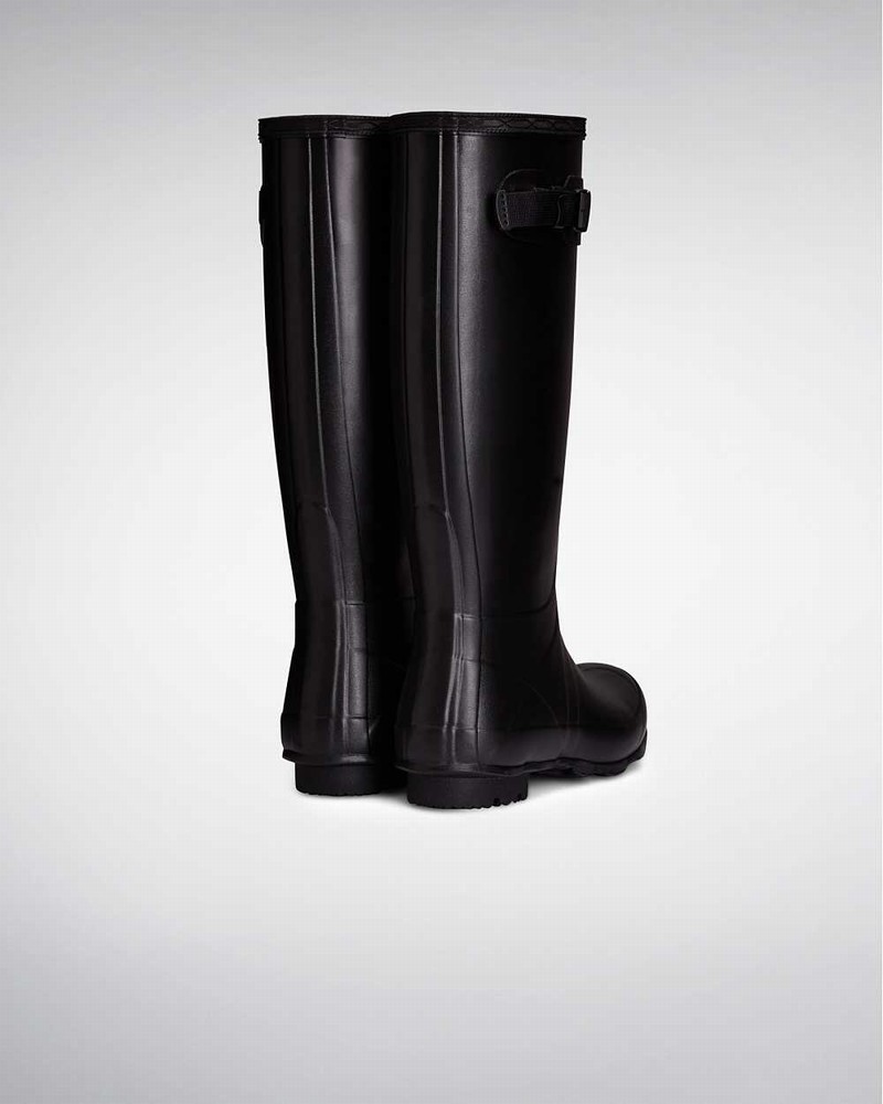 Hunter Norris Field Neoprene Lined Women Rain Boots Black | 613701746