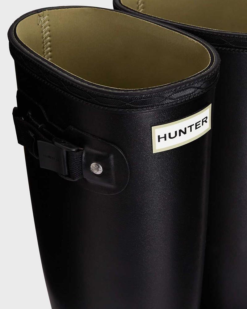 Hunter Norris Field Neoprene Lined Women Rain Boots Black | 613701746