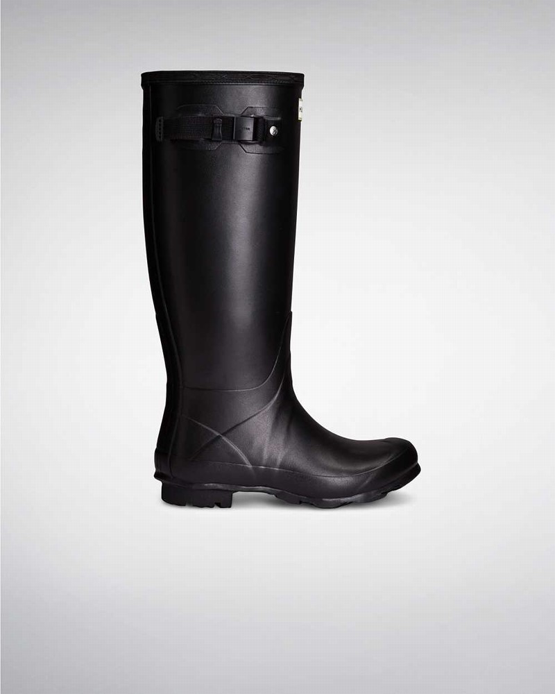 Hunter Norris Field Neoprene Lined Women Rain Boots Black | 613701746