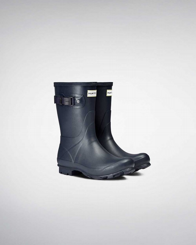 Hunter Norris Field Short Women Short Boots Navy | 347242009
