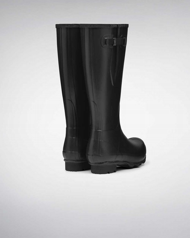 Hunter Norris Field Side Adjustable Men Wellington Boots Black | 658479521