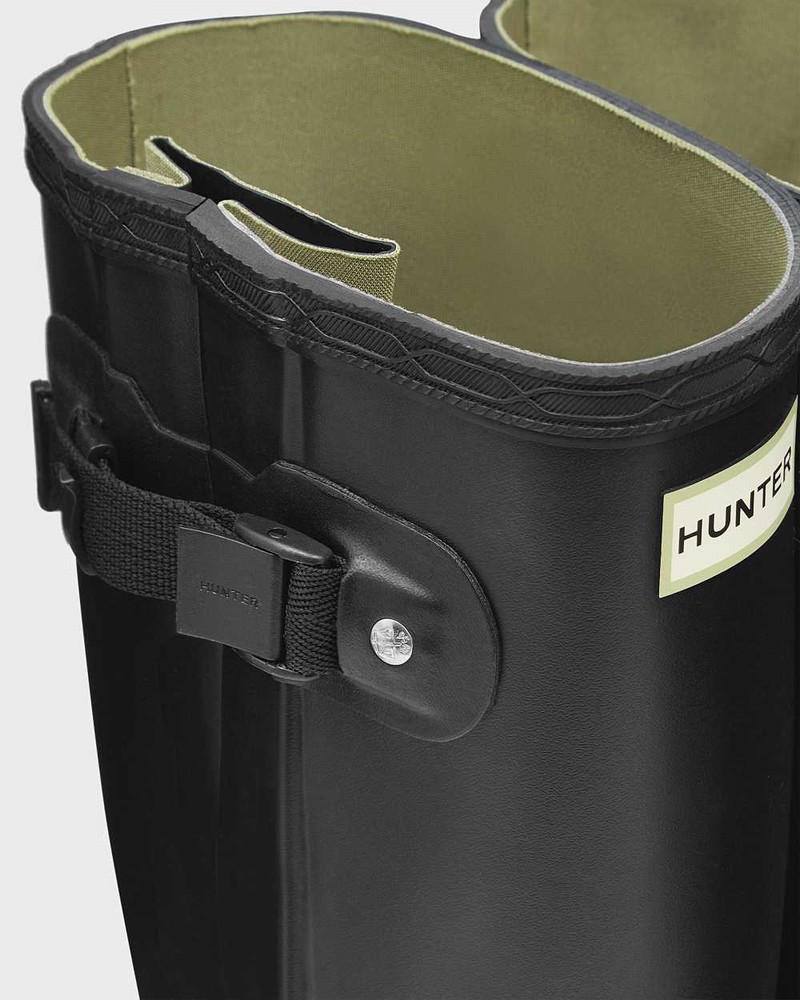 Hunter Norris Field Side Adjustable Men Wellington Boots Black | 658479521