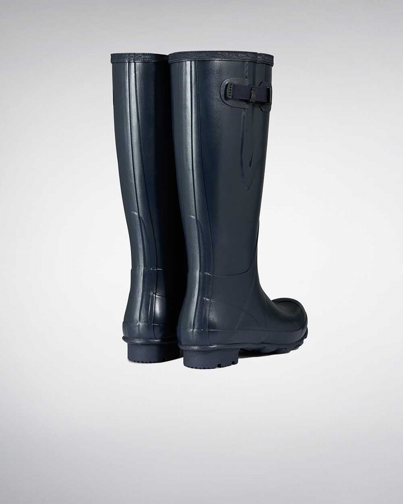 Hunter Norris Field Side Adjustable Men Wellington Boots Navy | 836326859