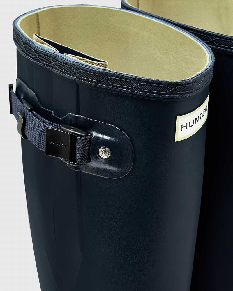 Hunter Norris Field Side Adjustable Men Wellington Boots Navy | 836326859