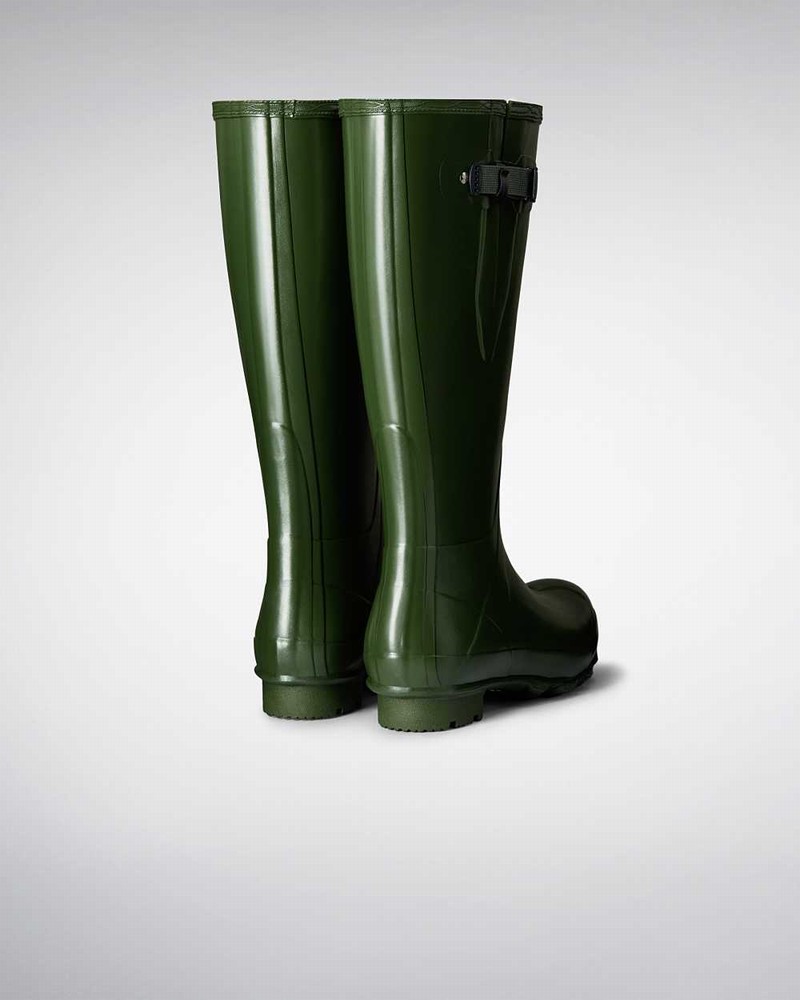 Hunter Norris Field Side Adjustable Men Wellington Boots Green | 503686760
