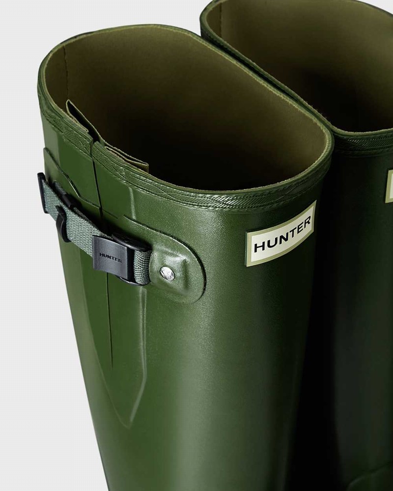 Hunter Norris Field Side Adjustable Men Wellington Boots Green | 503686760