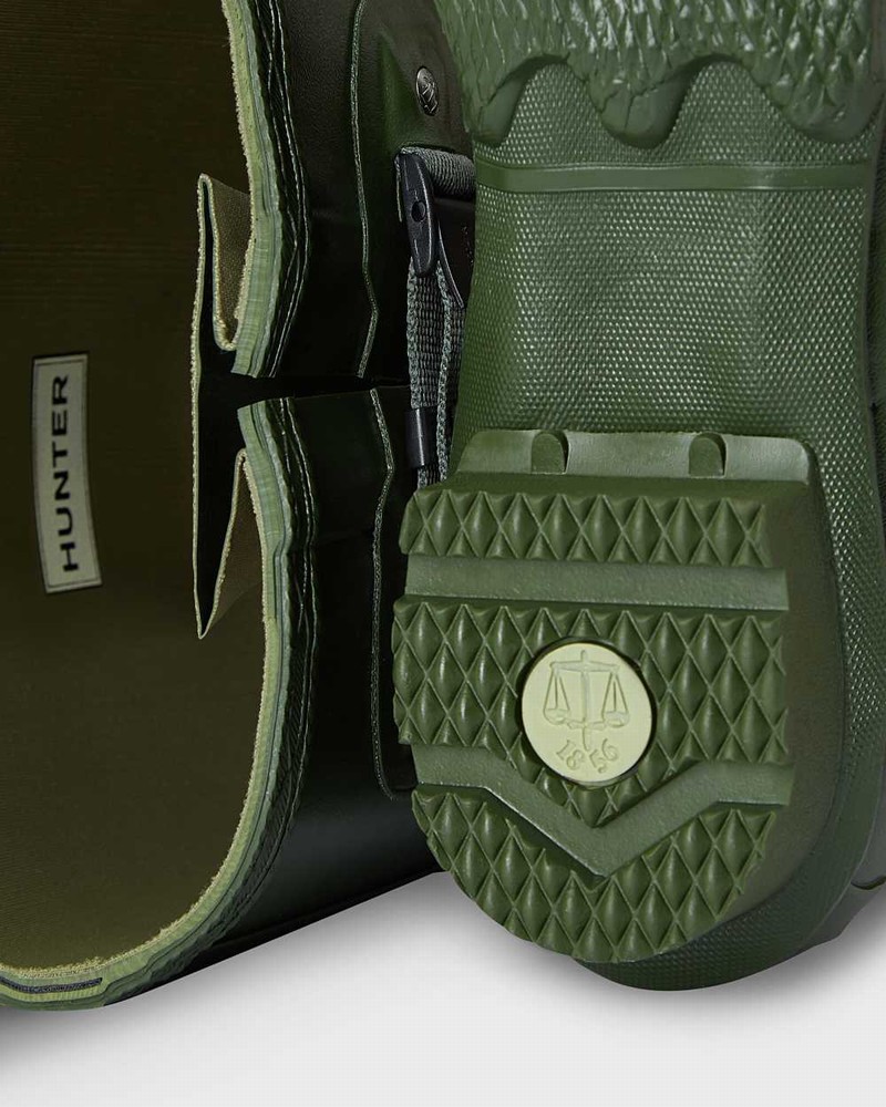 Hunter Norris Field Side Adjustable Men Wellington Boots Green | 503686760