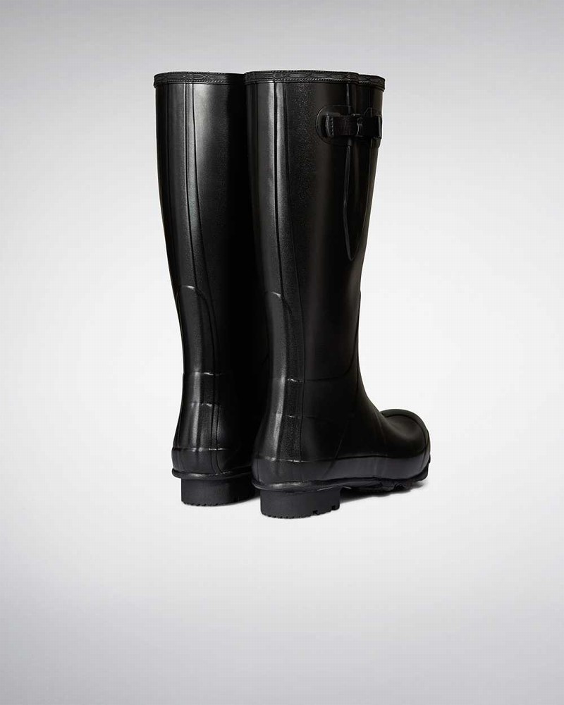 Hunter Norris Field Side Adjustable Neoprene Lined Men Wellington Boots Black | 624023711