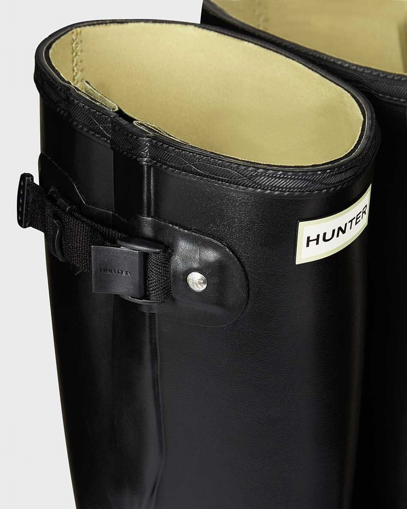 Hunter Norris Field Side Adjustable Neoprene Lined Men Wellington Boots Black | 624023711