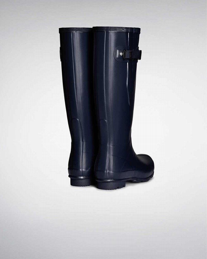 Hunter Norris Field Side Adjustable Women Rain Boots Navy | 559010955