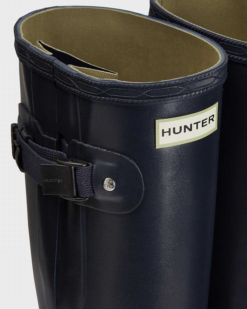 Hunter Norris Field Side Adjustable Women Rain Boots Navy | 559010955