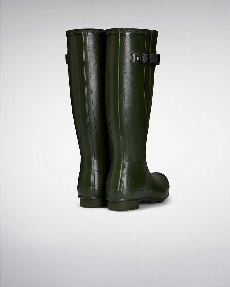 Hunter Norris Field Side Adjustable Women Rain Boots Green | 348903312