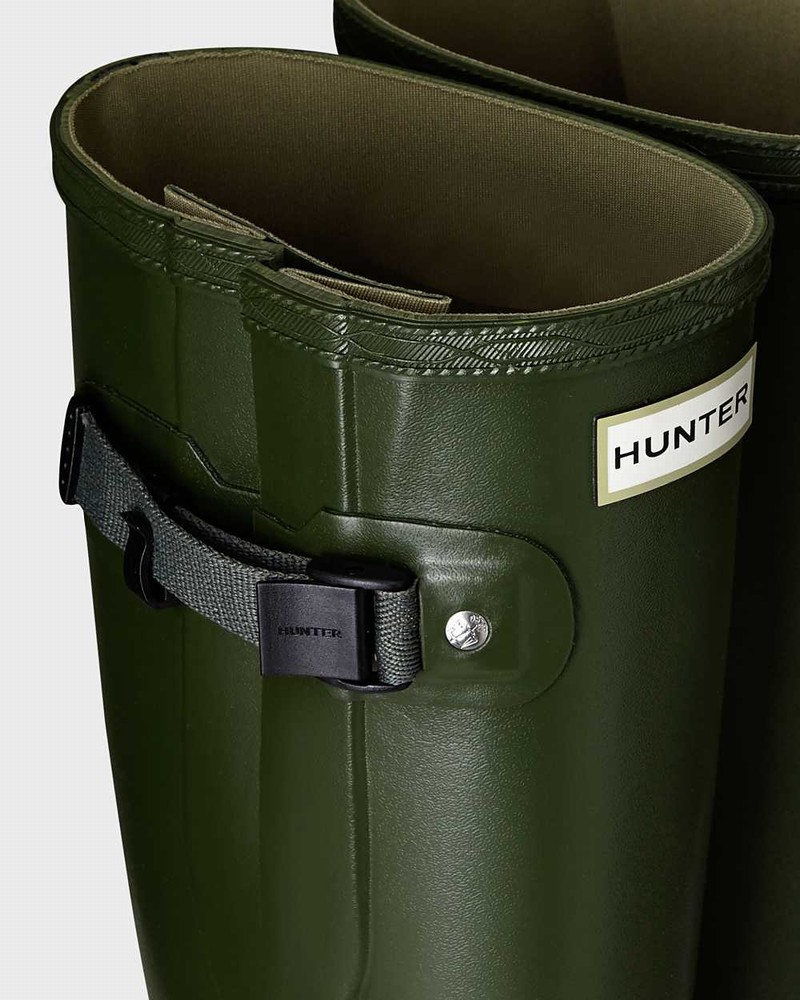 Hunter Norris Field Side Adjustable Women Rain Boots Green | 348903312
