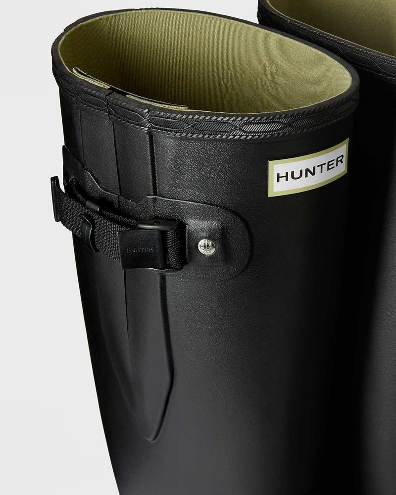 Hunter Norris Field Wide Fit Women Rain Boots Black | 379368640
