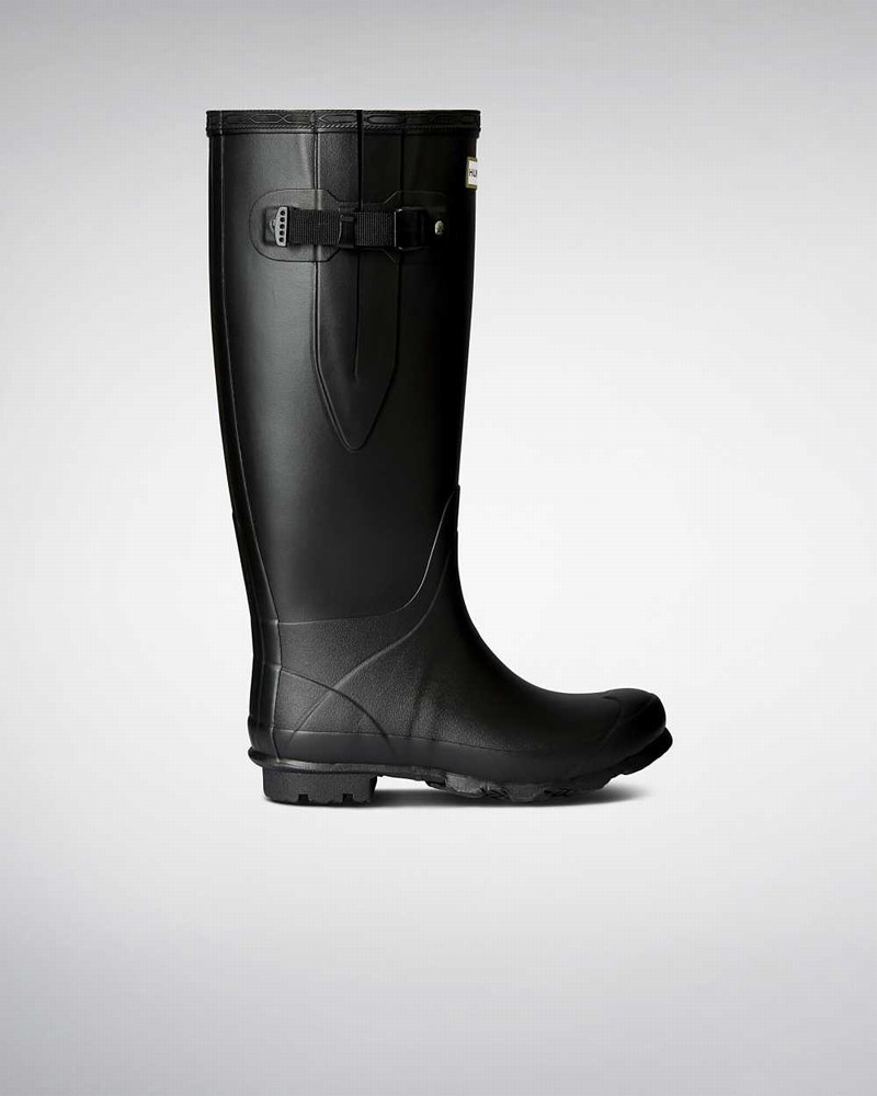 Hunter Norris Field Wide Fit Women Rain Boots Black | 379368640