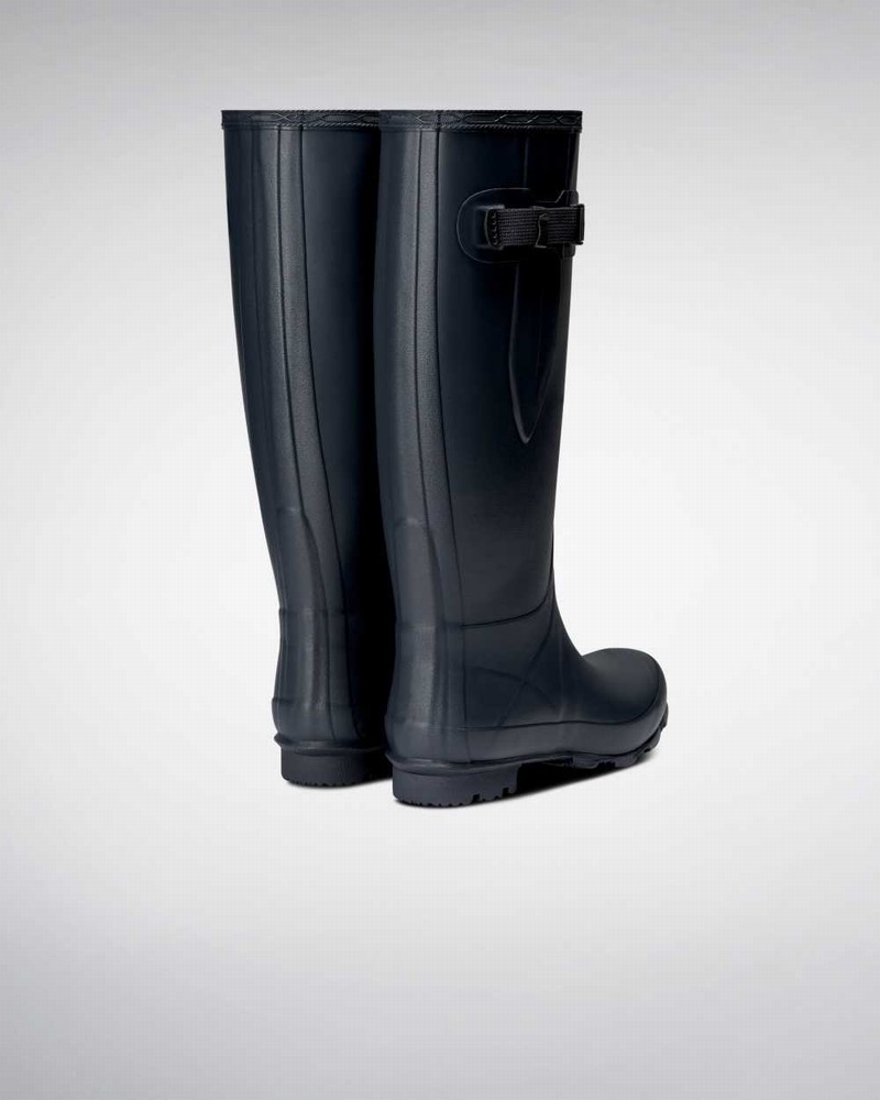 Hunter Norris Field Wide Fit Women Rain Boots Navy | 367423431