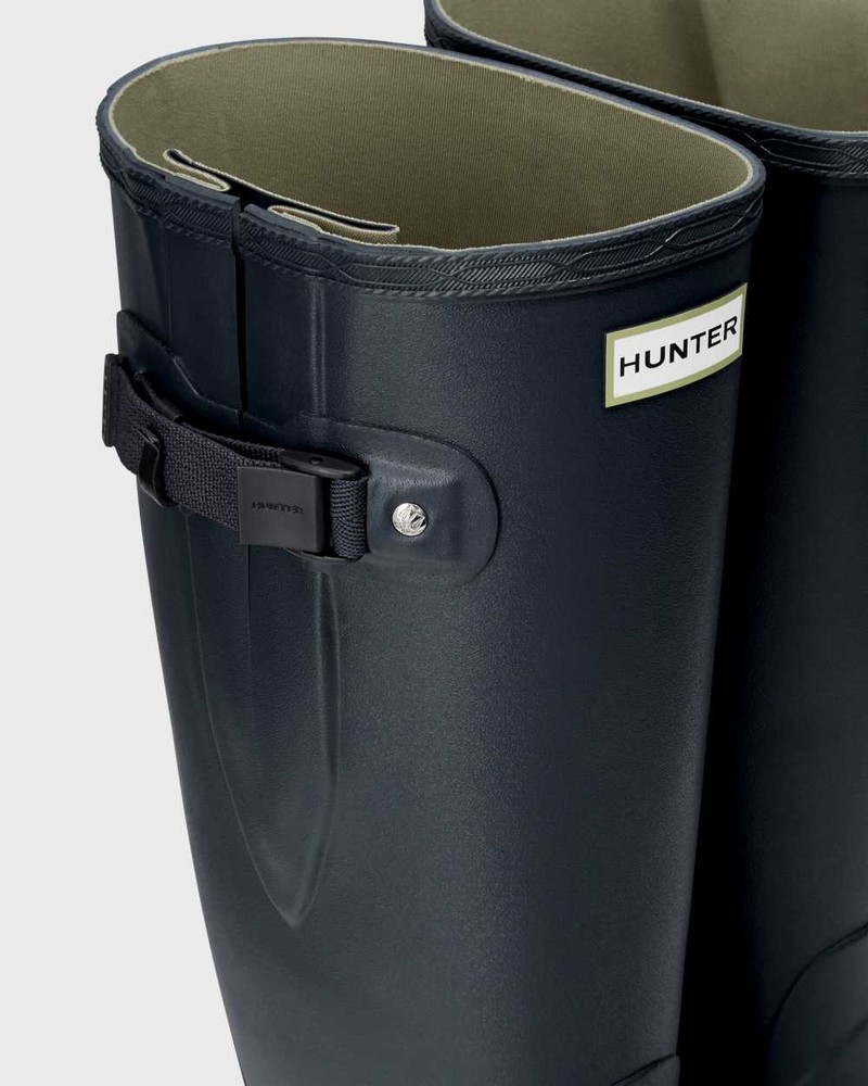 Hunter Norris Field Wide Fit Women Rain Boots Navy | 367423431