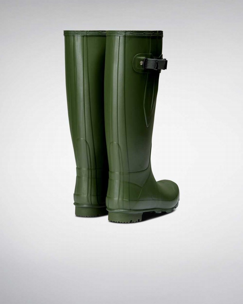 Hunter Norris Field Wide Fit Women Rain Boots Green | 776650973