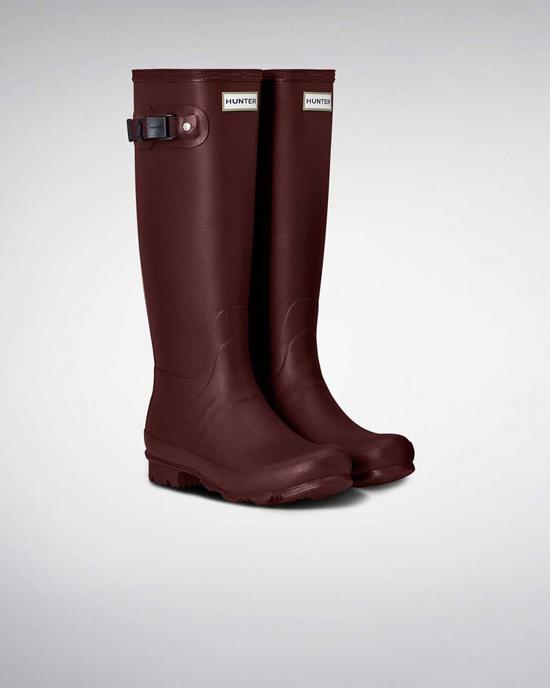 Hunter Norris Field Women Rain Boots Burgundy | 615478543