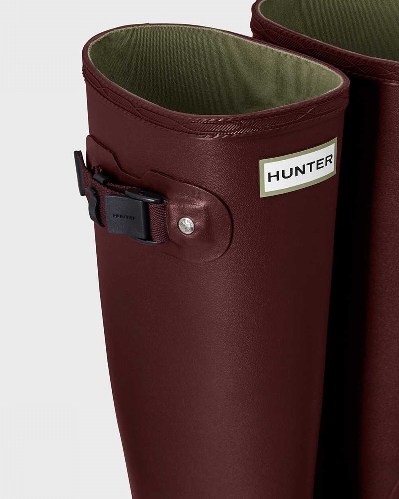 Hunter Norris Field Women Rain Boots Burgundy | 615478543