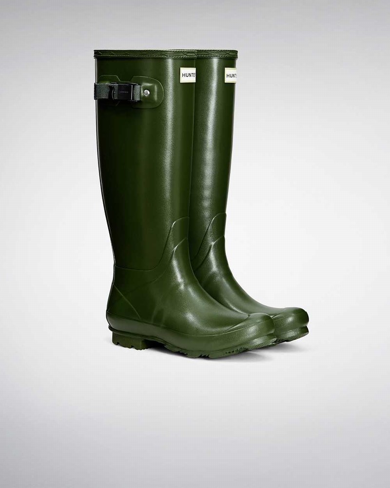 Hunter Norris Field Women Rain Boots Green | 377897246