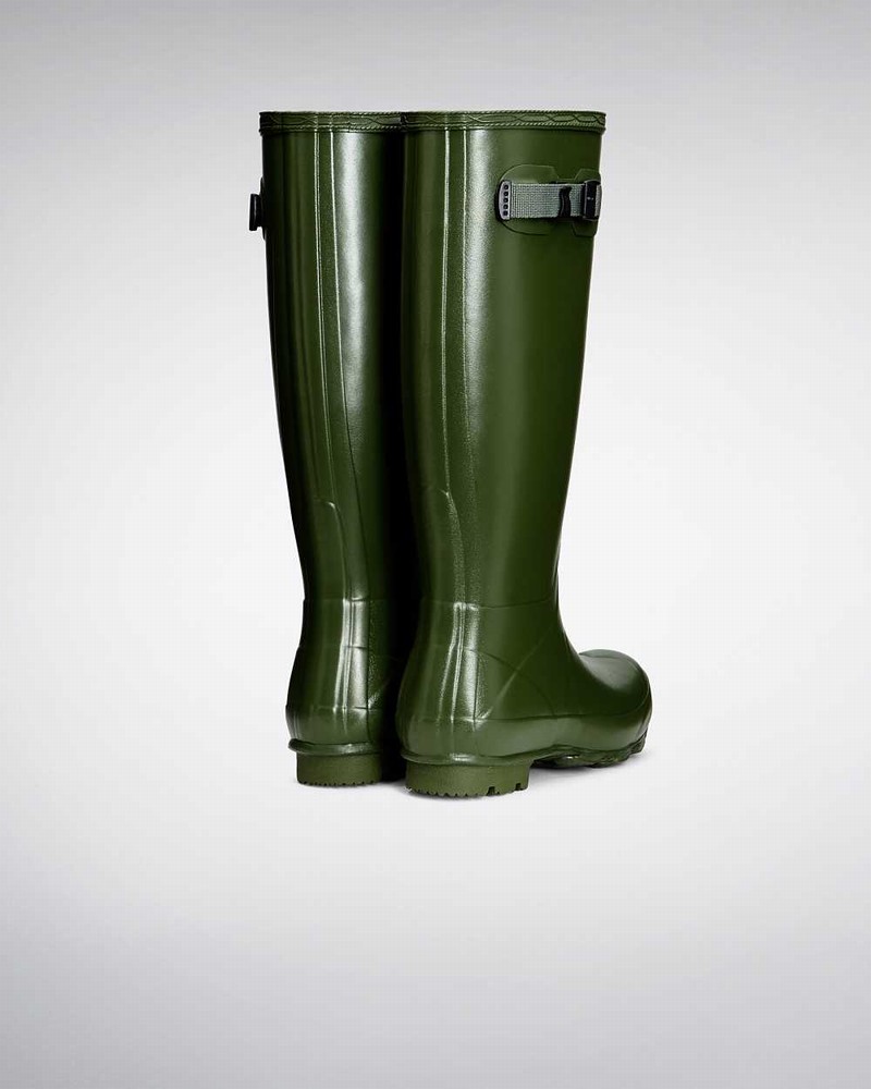 Hunter Norris Field Women Rain Boots Green | 377897246