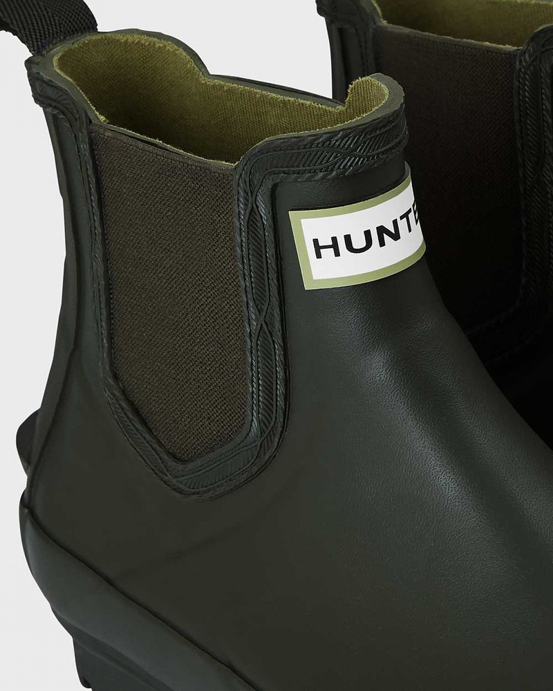 Hunter Norris Technical Women Chelsea Boots Olive | 840801224