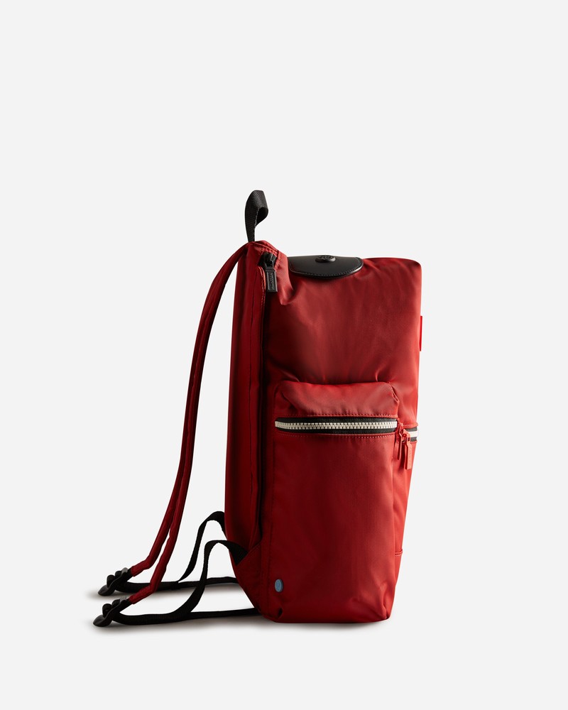 Hunter Nylon Large Topclip Men Backpacks Red | 953525642