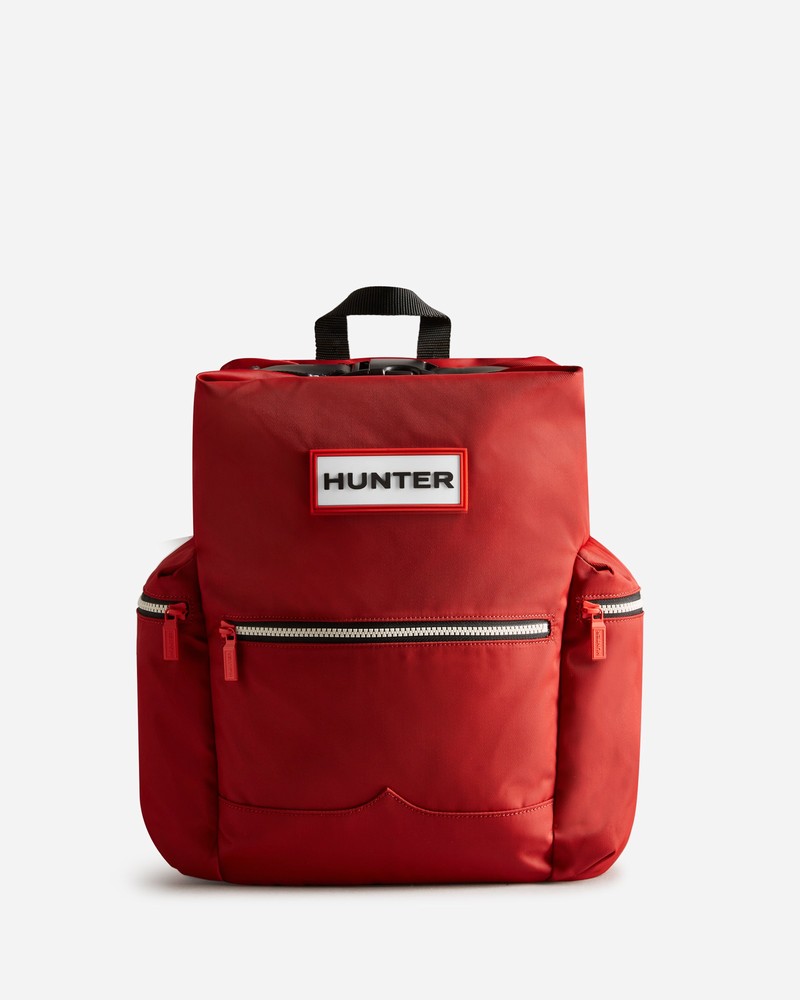Hunter Nylon Large Topclip Men Backpacks Red | 953525642