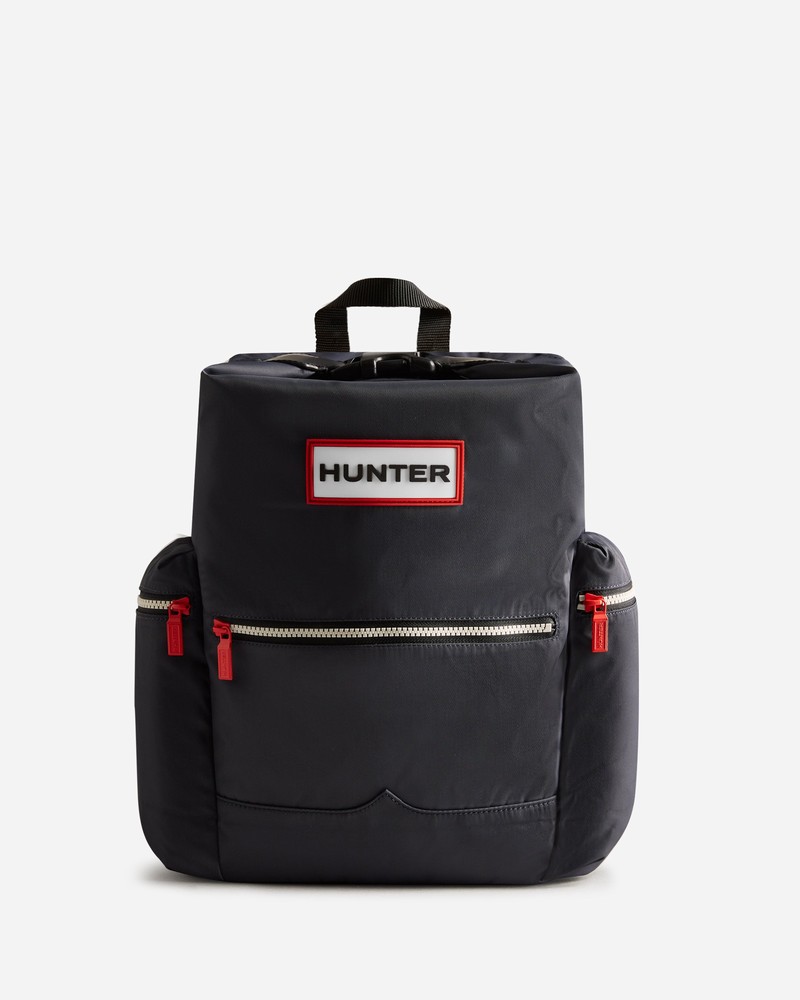 Hunter Nylon Large Topclip Men Backpacks Navy | 820320297