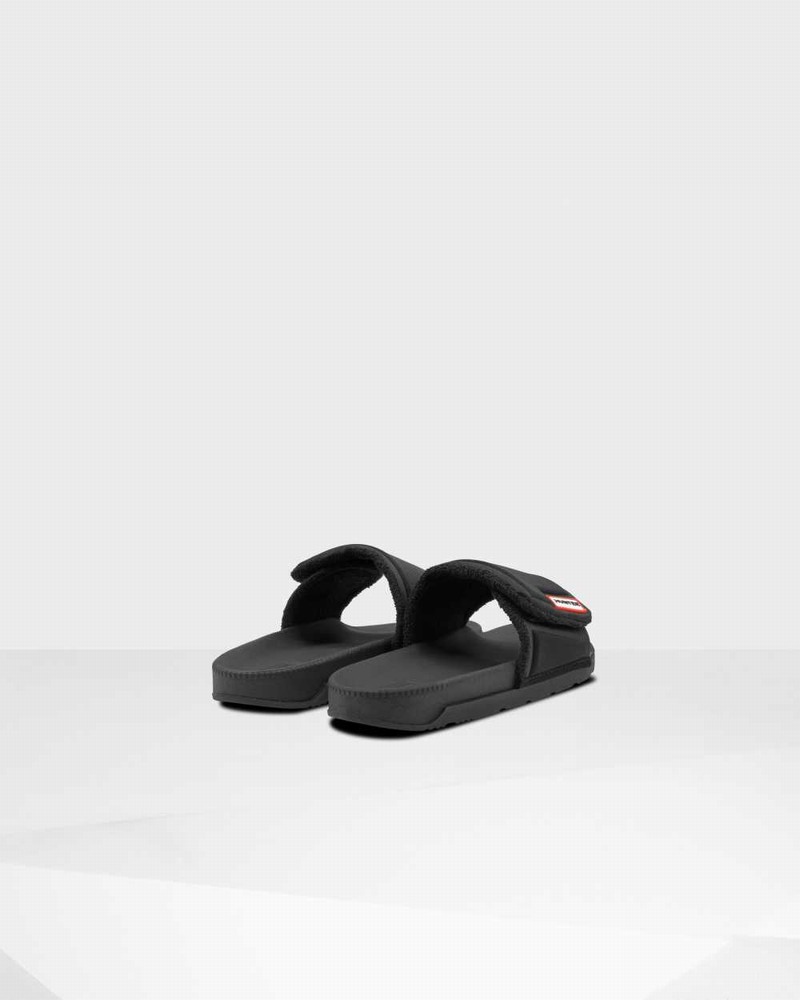 Hunter Original Adjustable Women Slides Black | 358093731