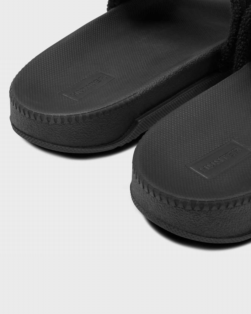 Hunter Original Adjustable Women Slides Black | 358093731
