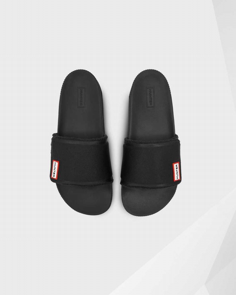 Hunter Original Adjustable Women Slides Black | 358093731