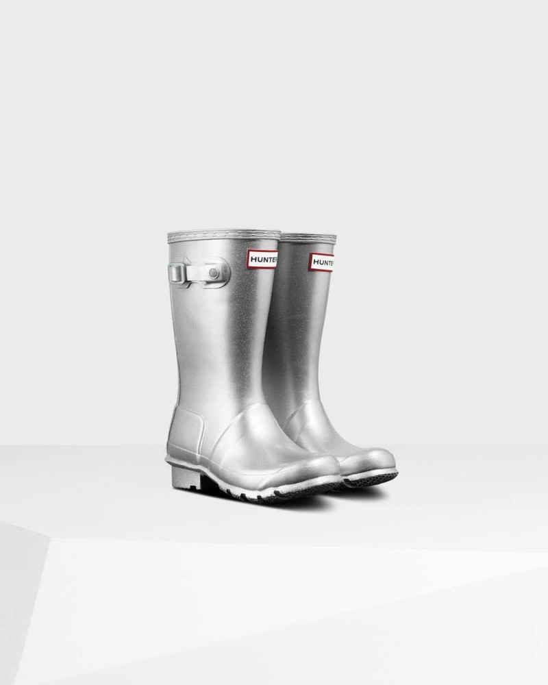 Hunter Original Big Cosmic Kids' Rain Boots Silver | 943140182