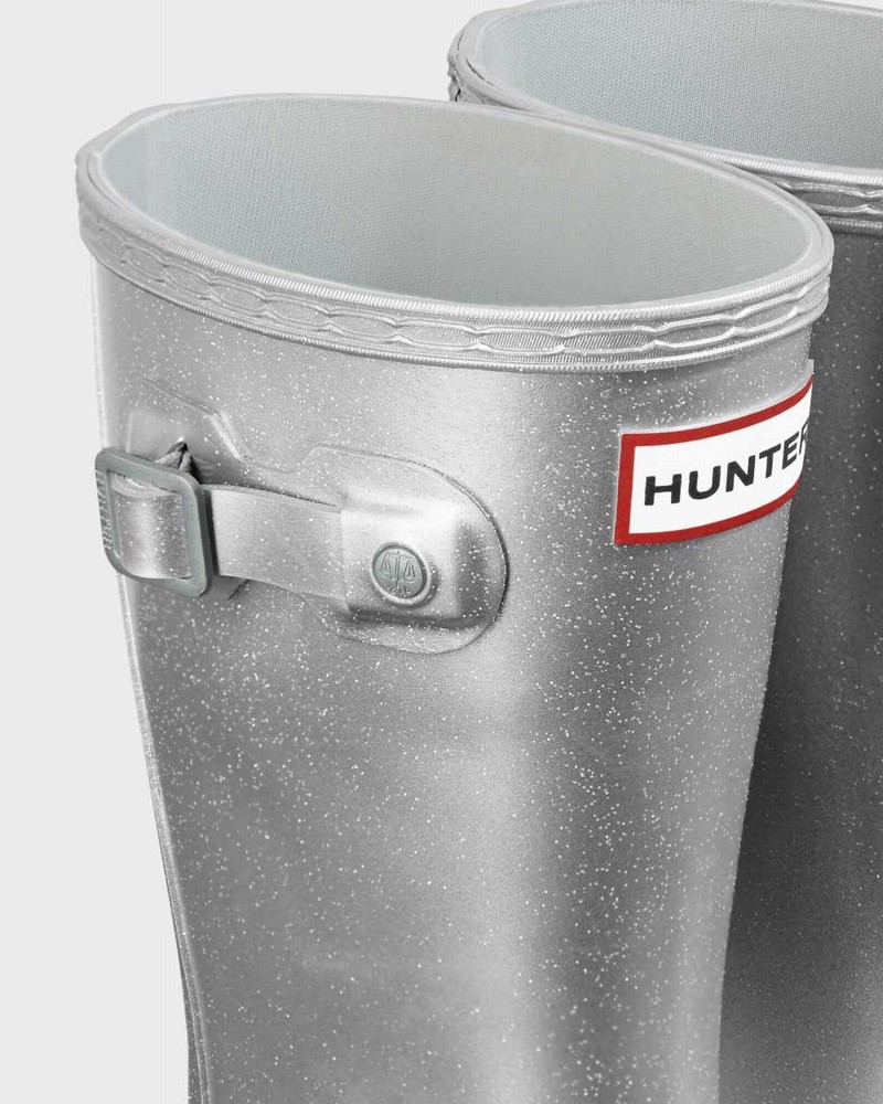 Hunter Original Big Cosmic Kids' Rain Boots Silver | 943140182