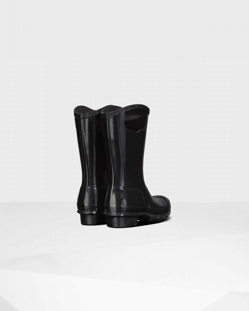 Hunter Original Big Grab Handle Kids' Rain Boots Black | 745422800