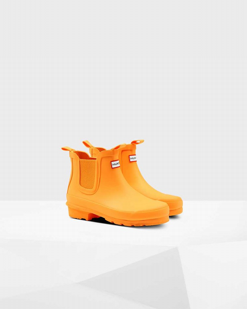 Hunter Original Big Kids' Chelsea Boots Orange | 765930340
