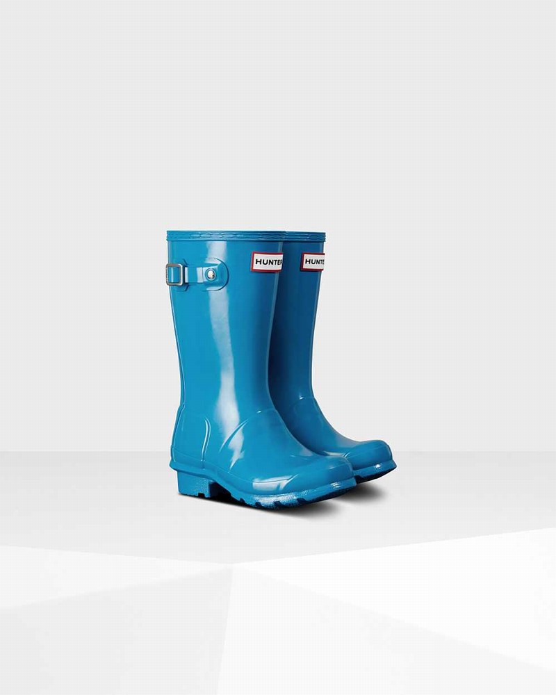 Hunter Original Big Kids' Rain Boots Blue | 832964259