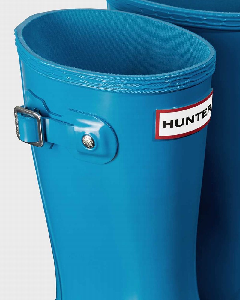 Hunter Original Big Kids' Rain Boots Blue | 832964259