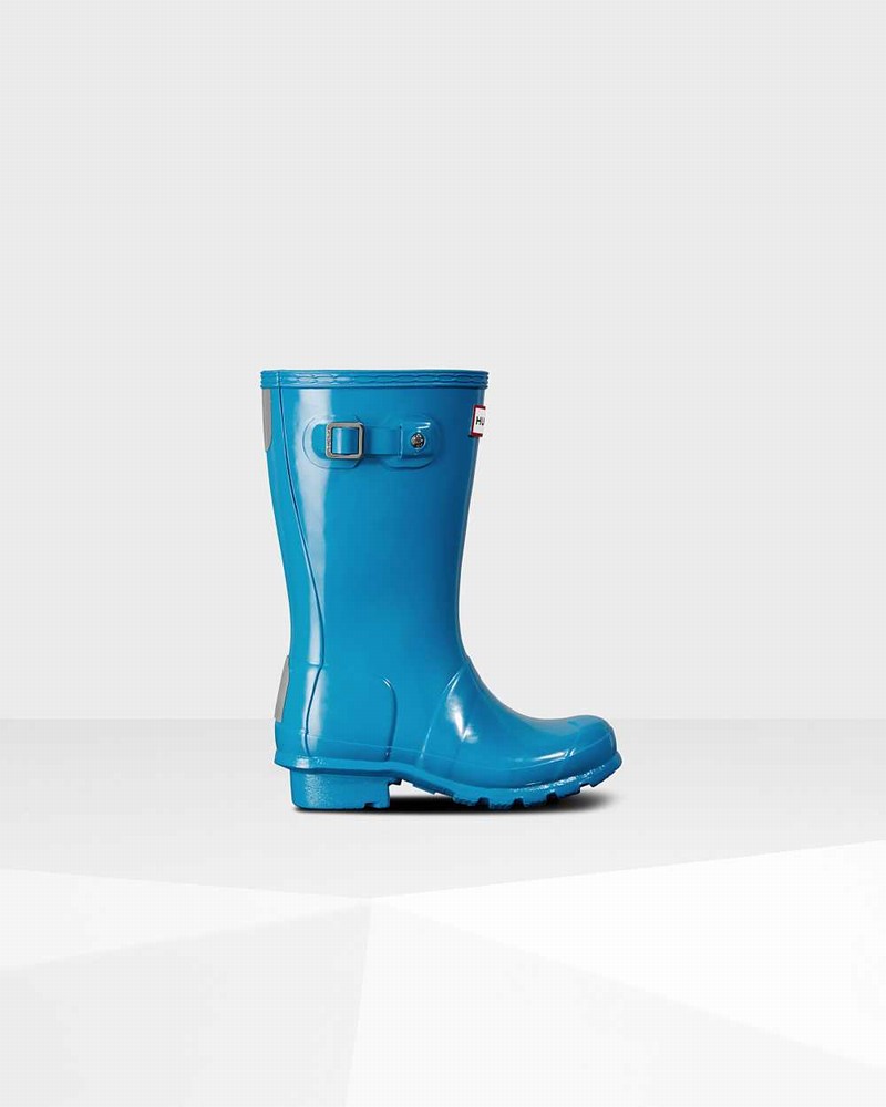 Hunter Original Big Kids\' Rain Boots Blue | 832964259