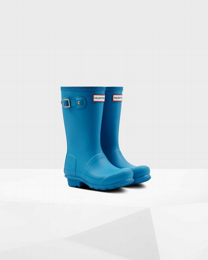 Hunter Original Big Kids' Rain Boots Blue | 481847039