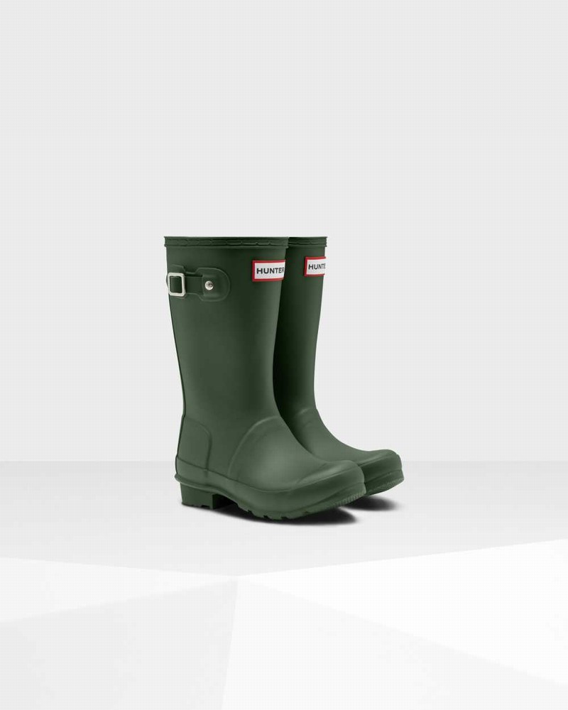 Hunter Original Big Kids' Rain Boots Green | 796804710
