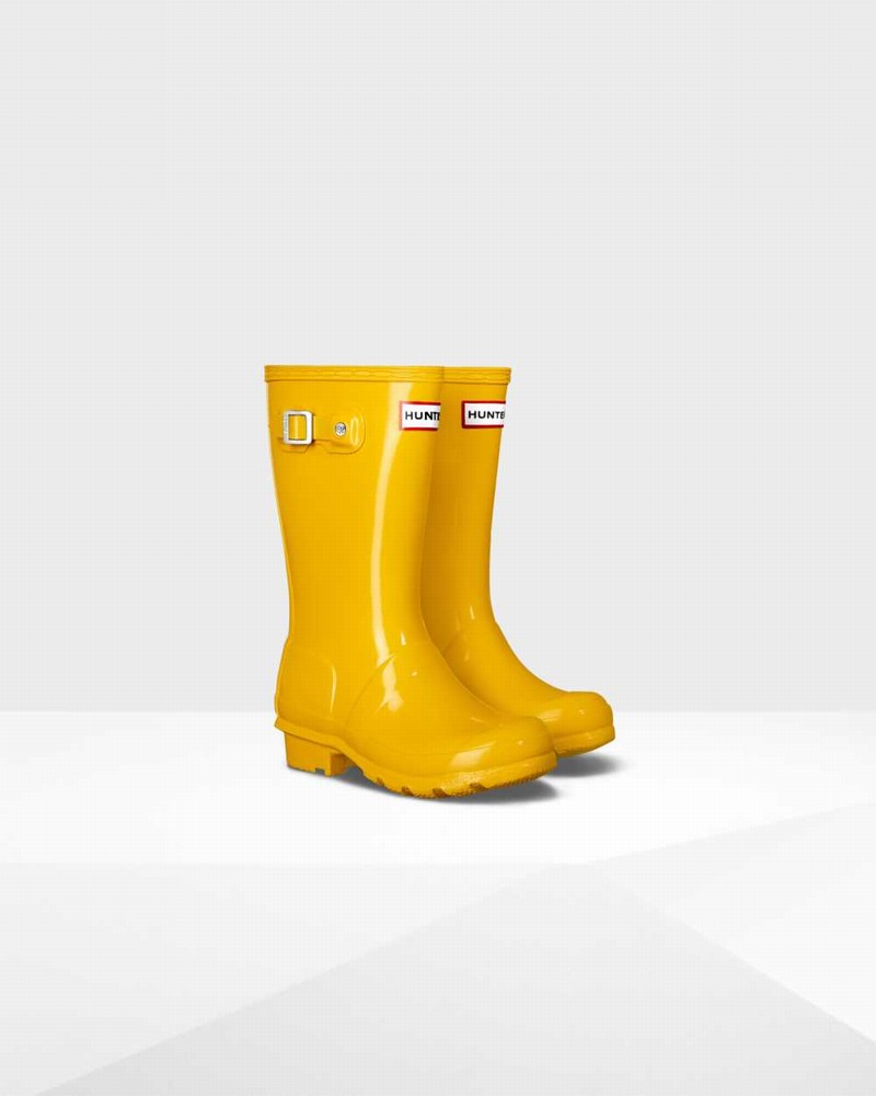 Hunter Original Big Kids' Rain Boots Yellow | 710891289