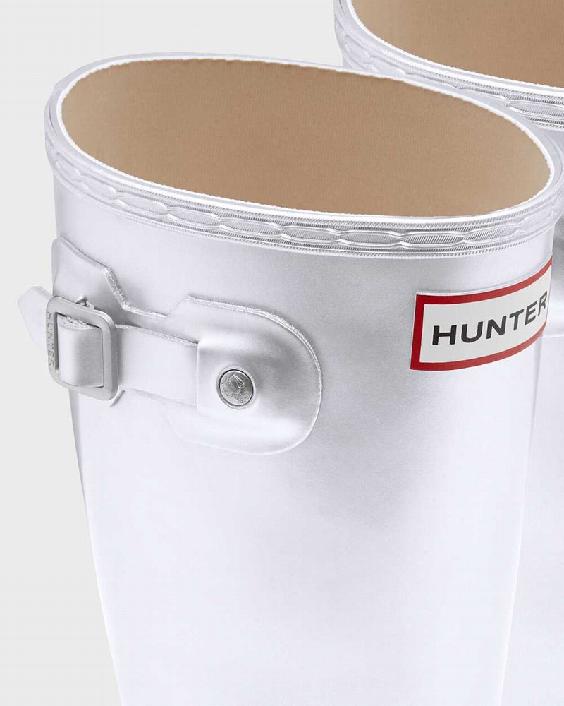 Hunter Original Big Metallic Kids' Rain Boots Silver | 137678685