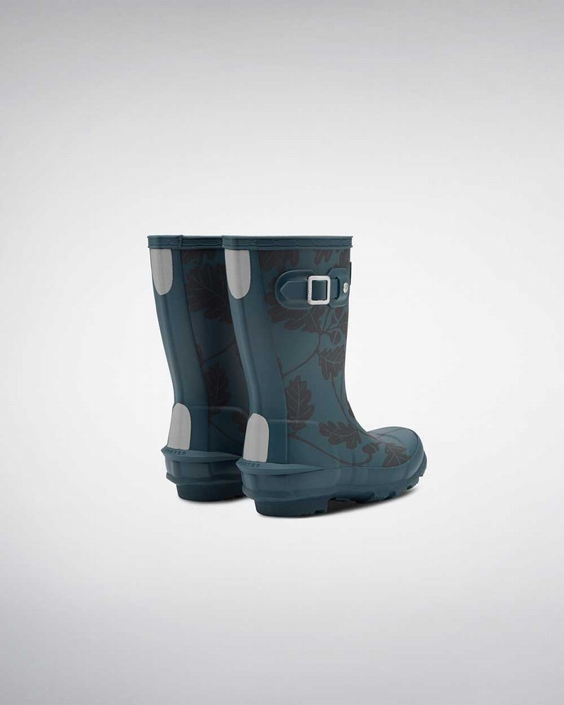 Hunter Original Big National Trust Print Kids' Rain Boots Blue | 828777119