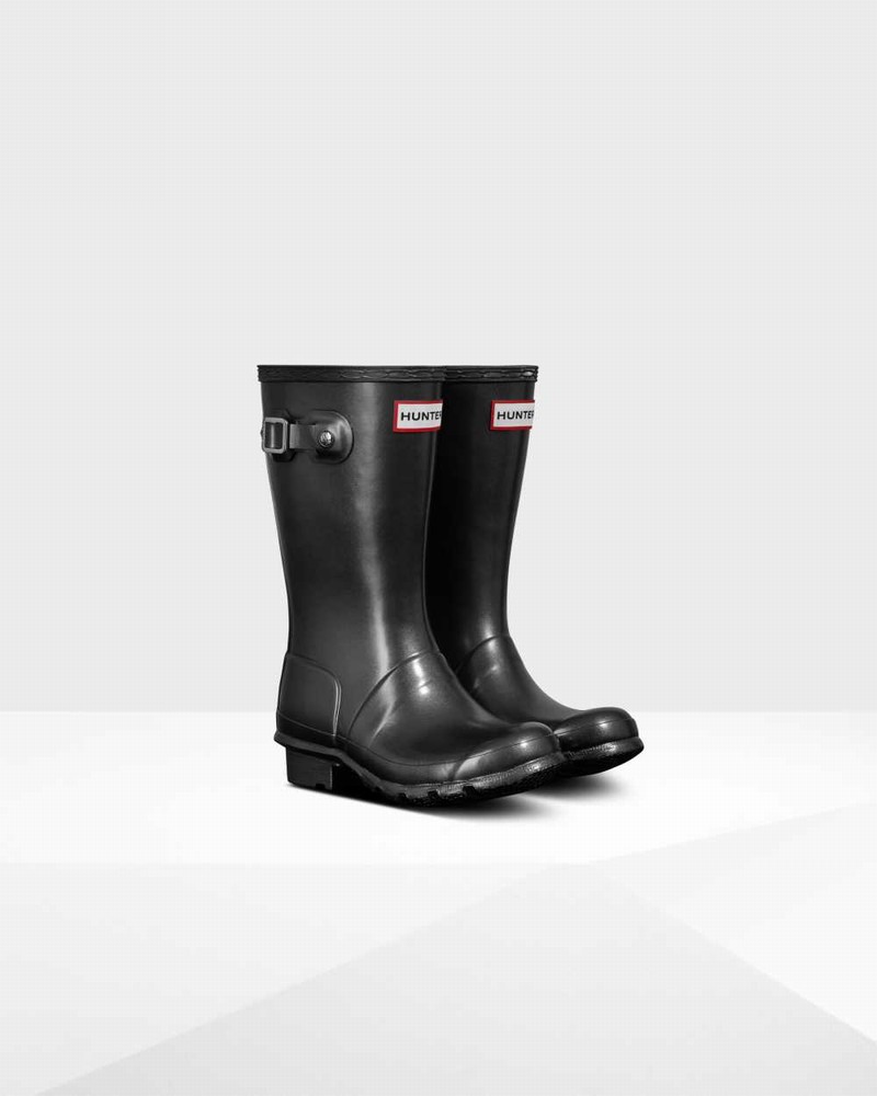 Hunter Original Big Pearlized Kids' Rain Boots Black | 4426714