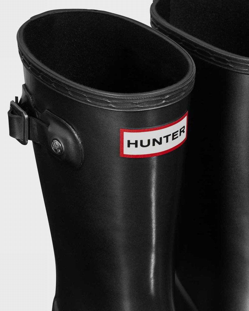 Hunter Original Big Pearlized Kids' Rain Boots Black | 4426714